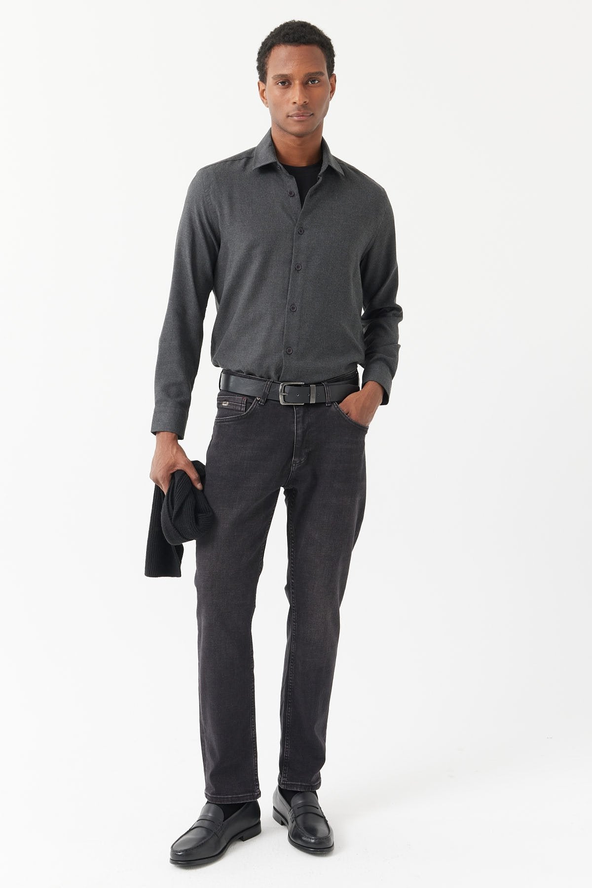 Men's High Waist Slim Fit Jeans