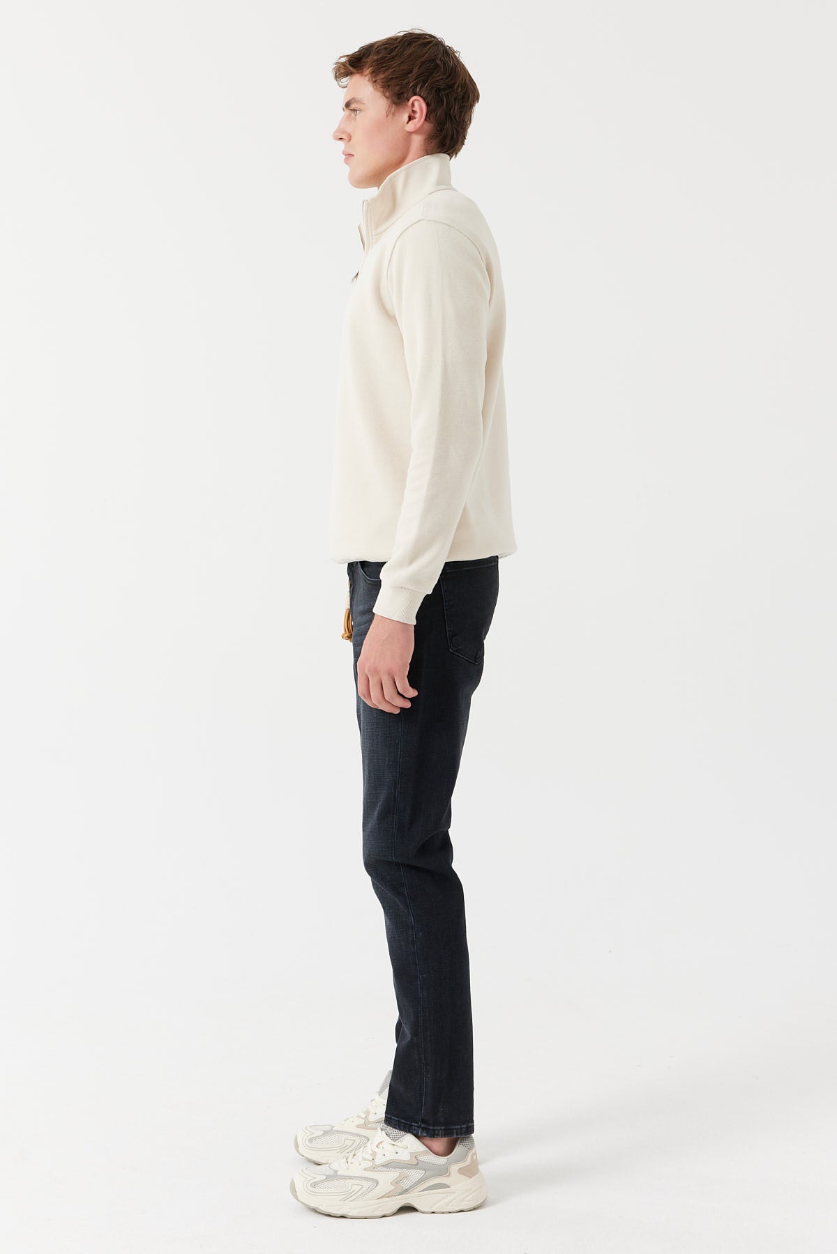 Men's High Waist Slim Fit Jeans
