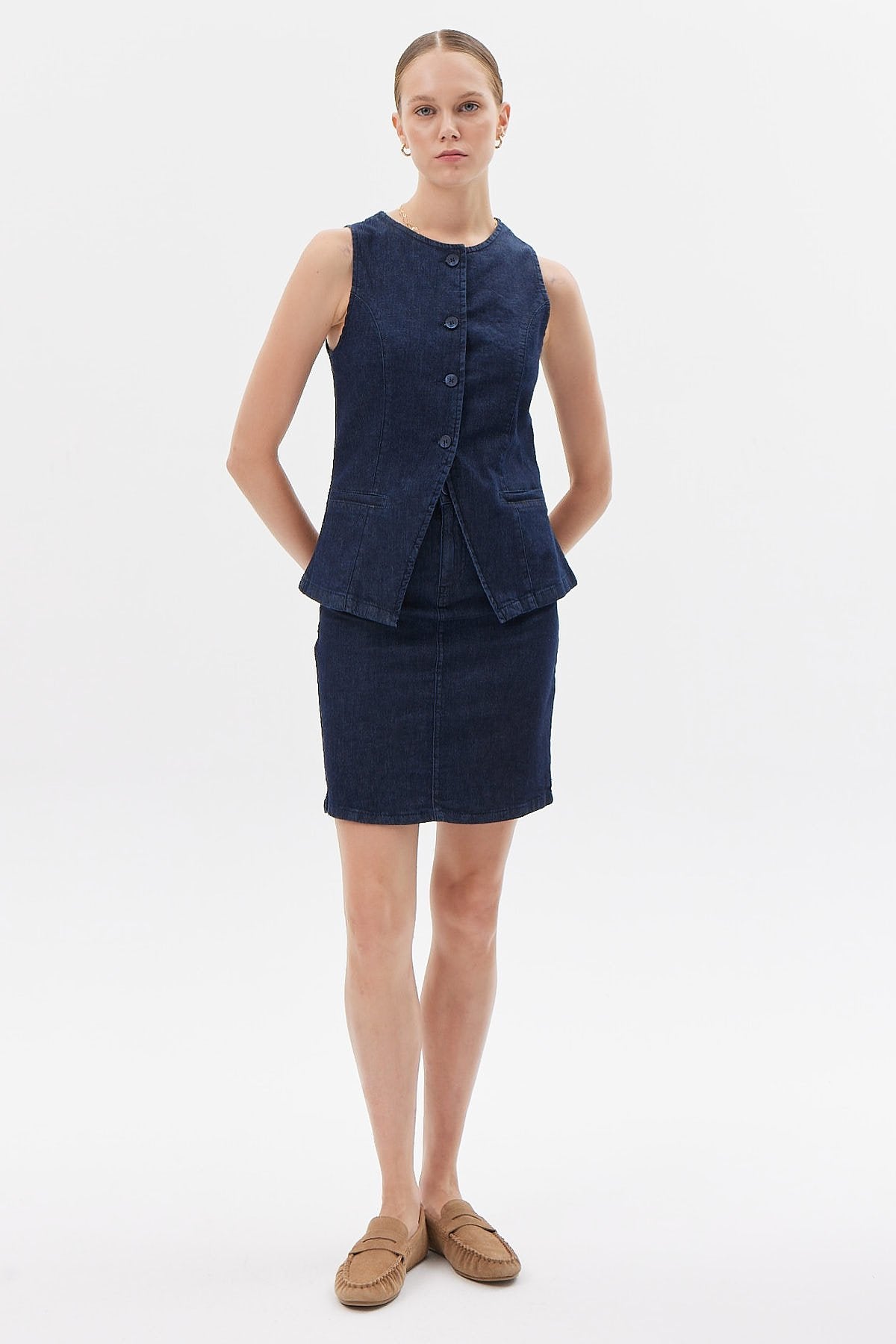 Women's High Waist Denim Skirt