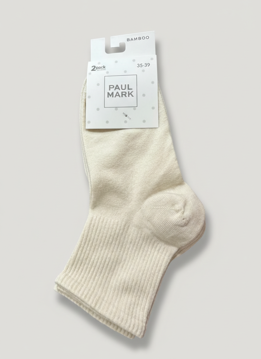WOMEN'S BAMBOO HALF-HUNG CHEERFUL 2-PACK SOCKS