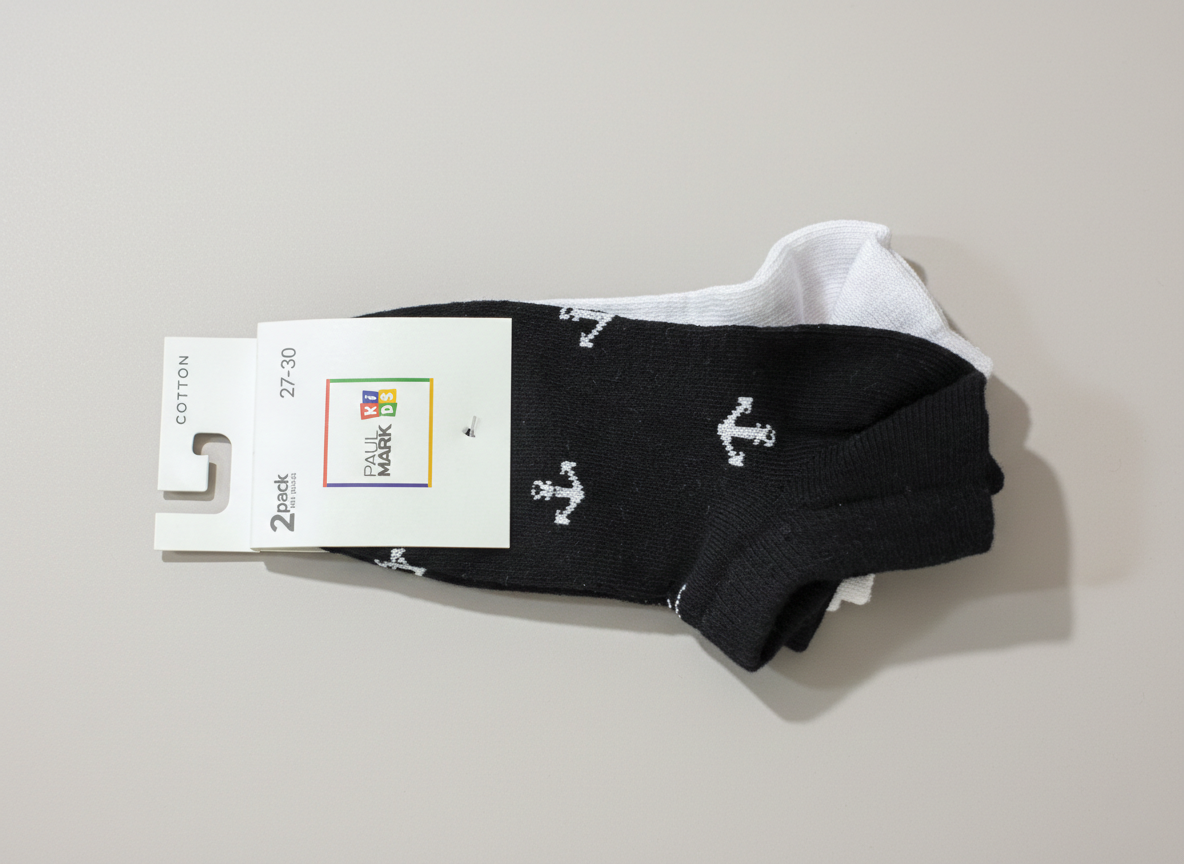 BOYS' CLOSED FLAT BOOTIE DOUBLE PACK SOCKS