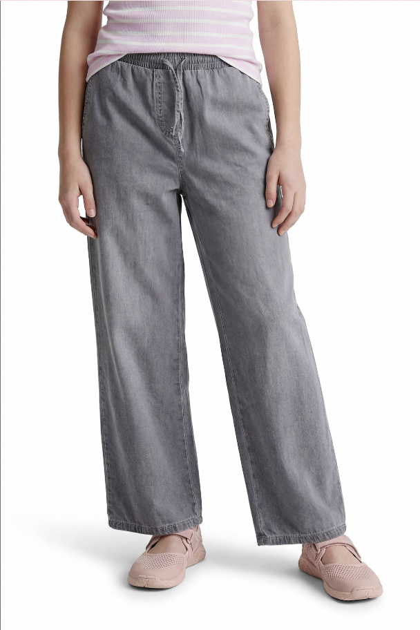 Girls' Wide Leg Elastic Waist Jeans