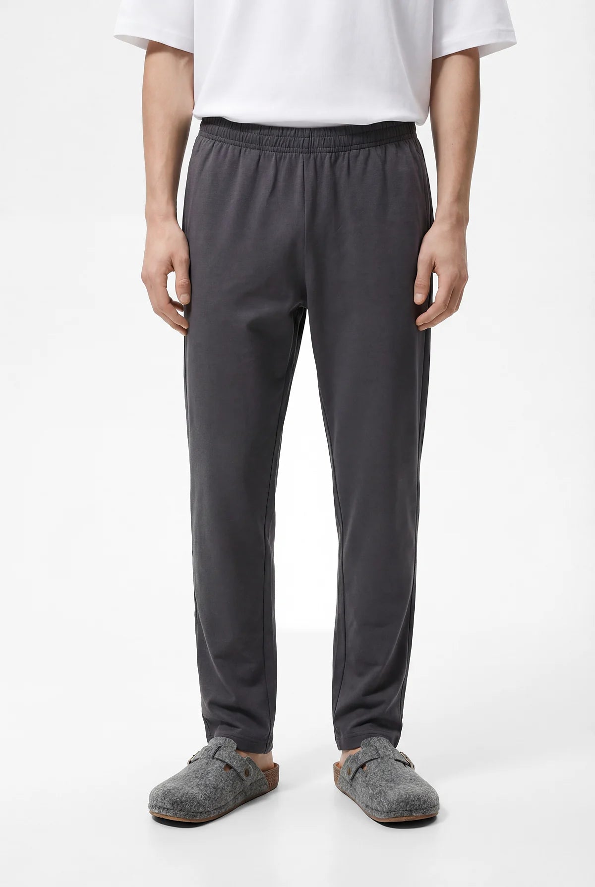 Men's Basic Pajama Bottoms with Elastic Waistband